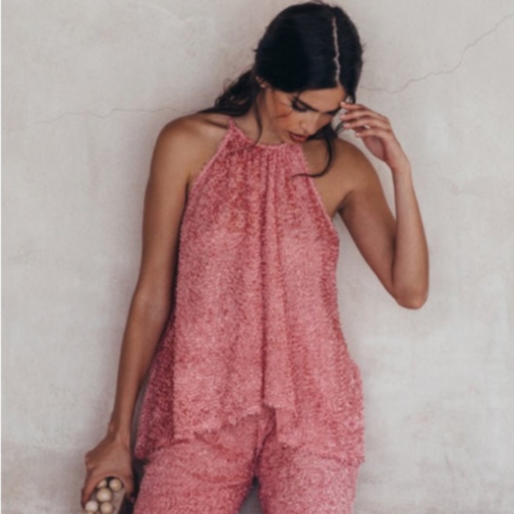 Cult Gaia Nadine top in Flocked wild rose- worn only once